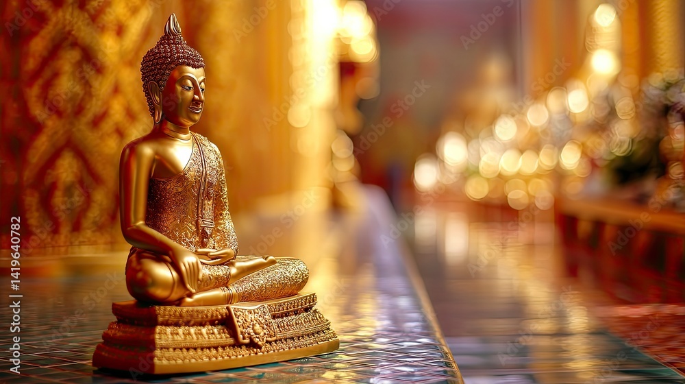 Golden Buddha Statue Meditation Temple Golden Buddha Statue Meditation Temple
