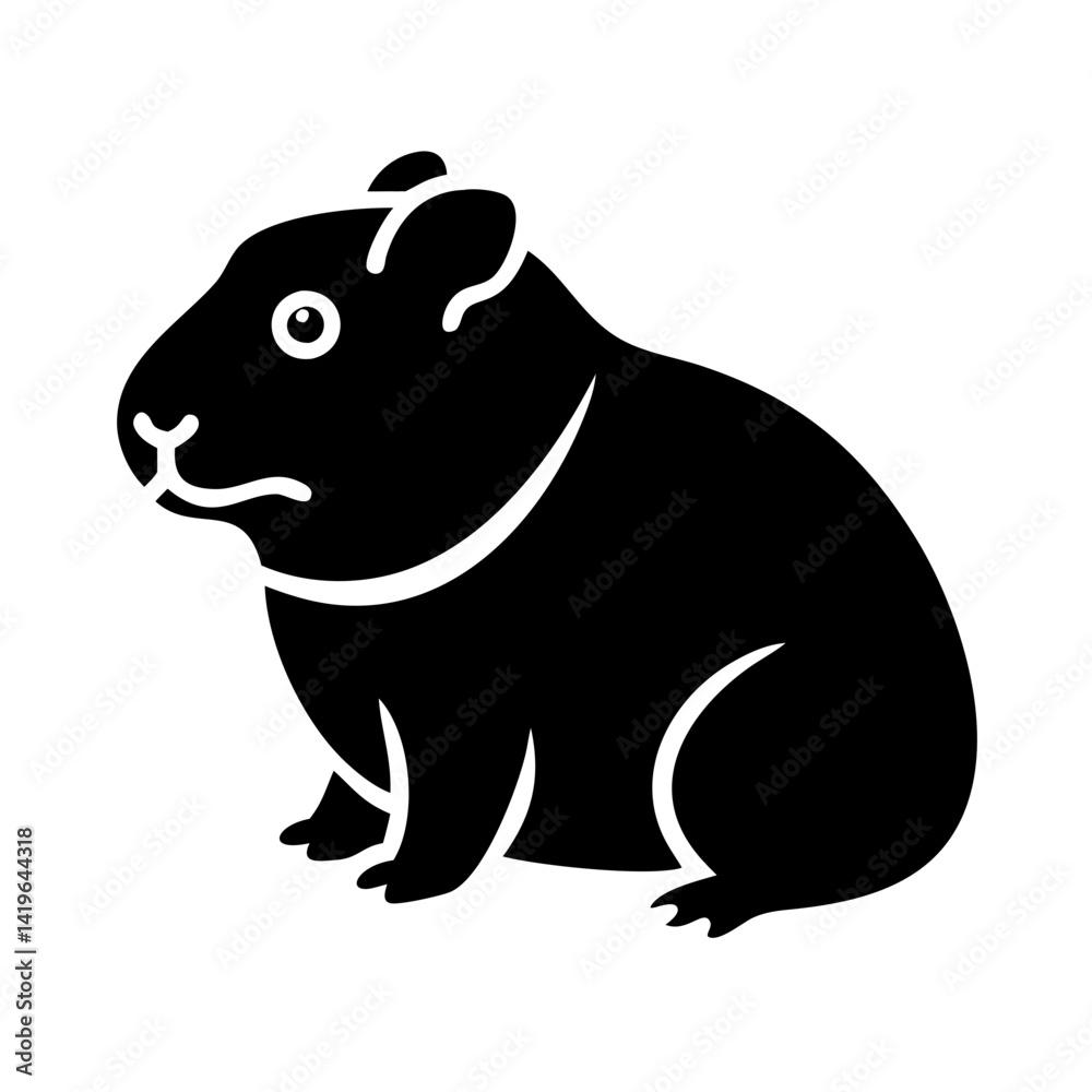 Obraz premium guinea pig icon, guinea pig silhouette vector illustration-simple silhouette illustration of guinea pig, perfect for guinea pig logos and icons