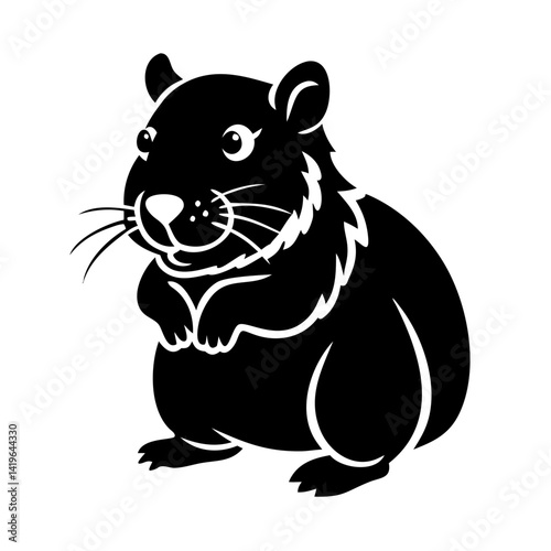 hamster icon, hamster silhouette vector illustration-simple silhouette illustration of hamster, perfect for hamster logos and icons