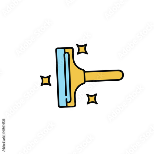 sparkling squeegee on white background photo