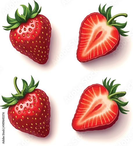 Fresh strawberries close up image for healthy eating and delicious summer fruit recipes and strawberry desserts