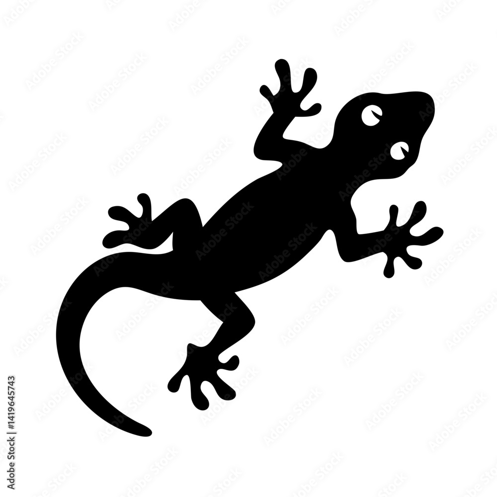Fototapeta premium gecko icon, gecko silhouette vector illustration-simple silhouette illustration of gecko, perfect for gecko logos and icons
