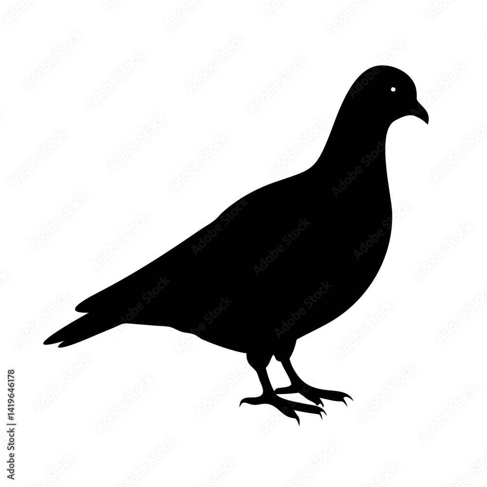 Obraz premium pigeon icon, pigeon silhouette vector illustration-simple silhouette illustration of pigeon, perfect for pigeon logos and icons