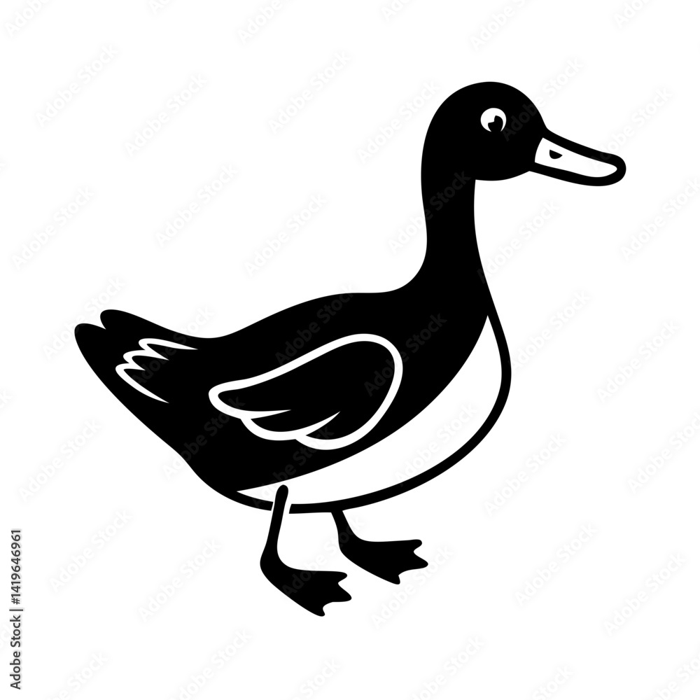 Obraz premium duck icon, duck silhouette vector illustration-simple silhouette illustration of duck, perfect for duck logos and icons