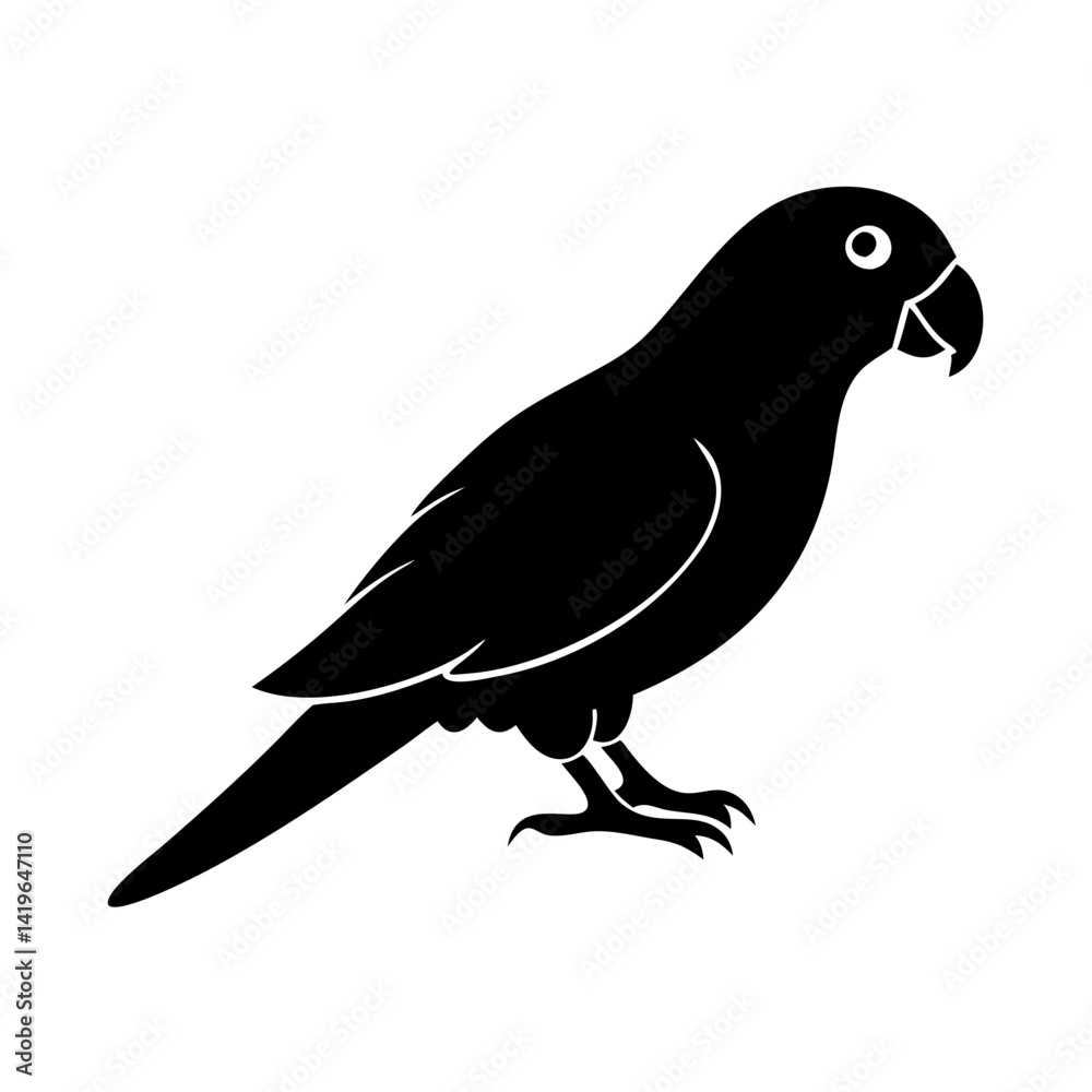 Fototapeta premium parrot icon, parrot silhouette vector illustration-simple silhouette illustration of parrot, perfect for parrot logos and icons