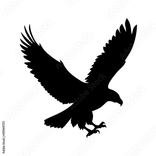 eagle icon, eagle silhouette vector illustration-simple silhouette illustration of eagle, perfect for eagle logos and icons