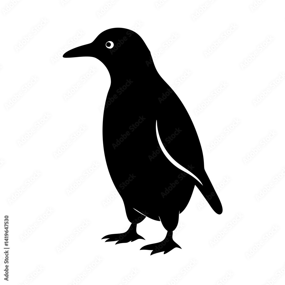 Obraz premium penguin icon, penguin silhouette vector illustration-simple silhouette illustration of penguin, perfect for penguin logos and icons