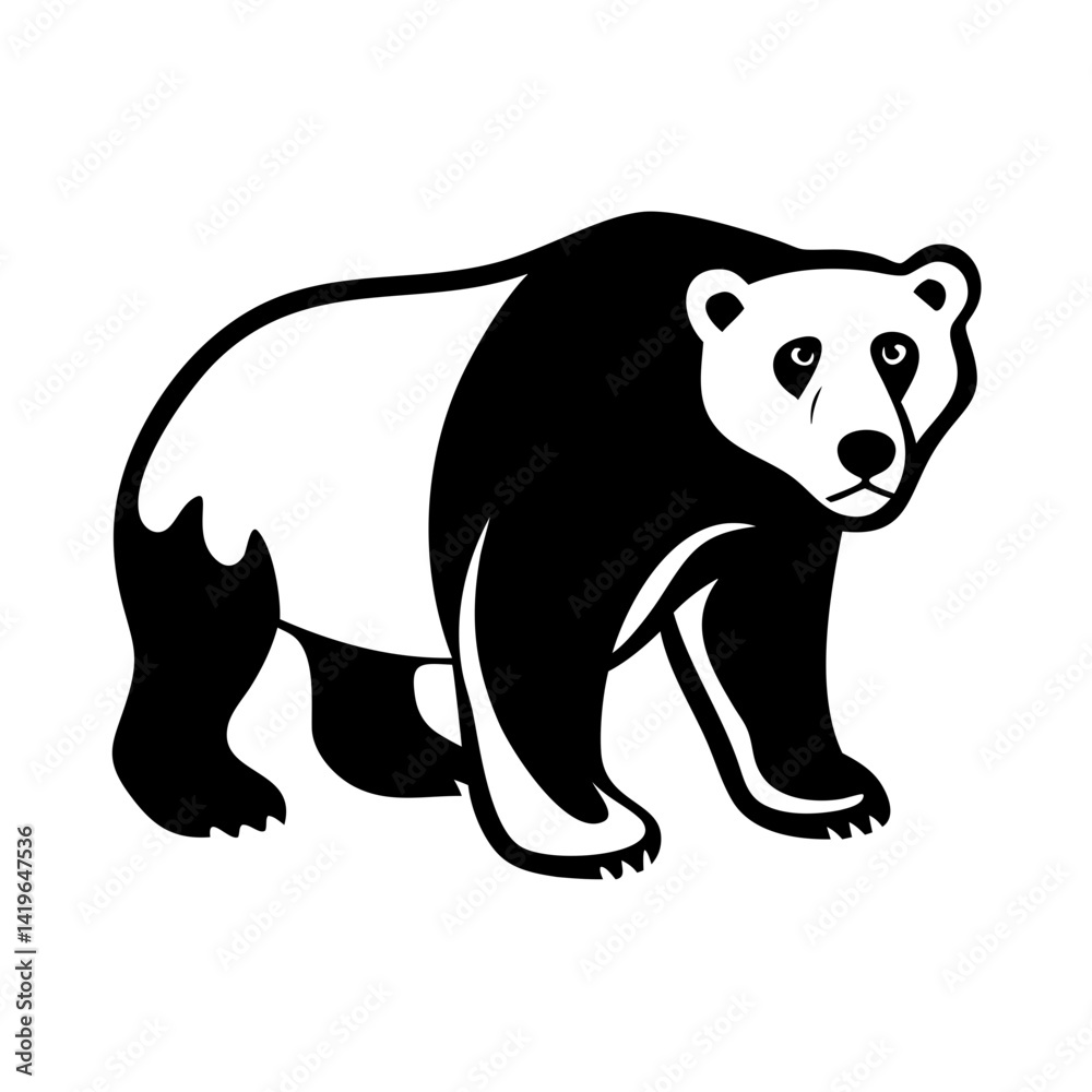Fototapeta premium polar bear icon, polar bear silhouette vector illustration-simple silhouette illustration of polar bear, perfect for polar bear logos and icons