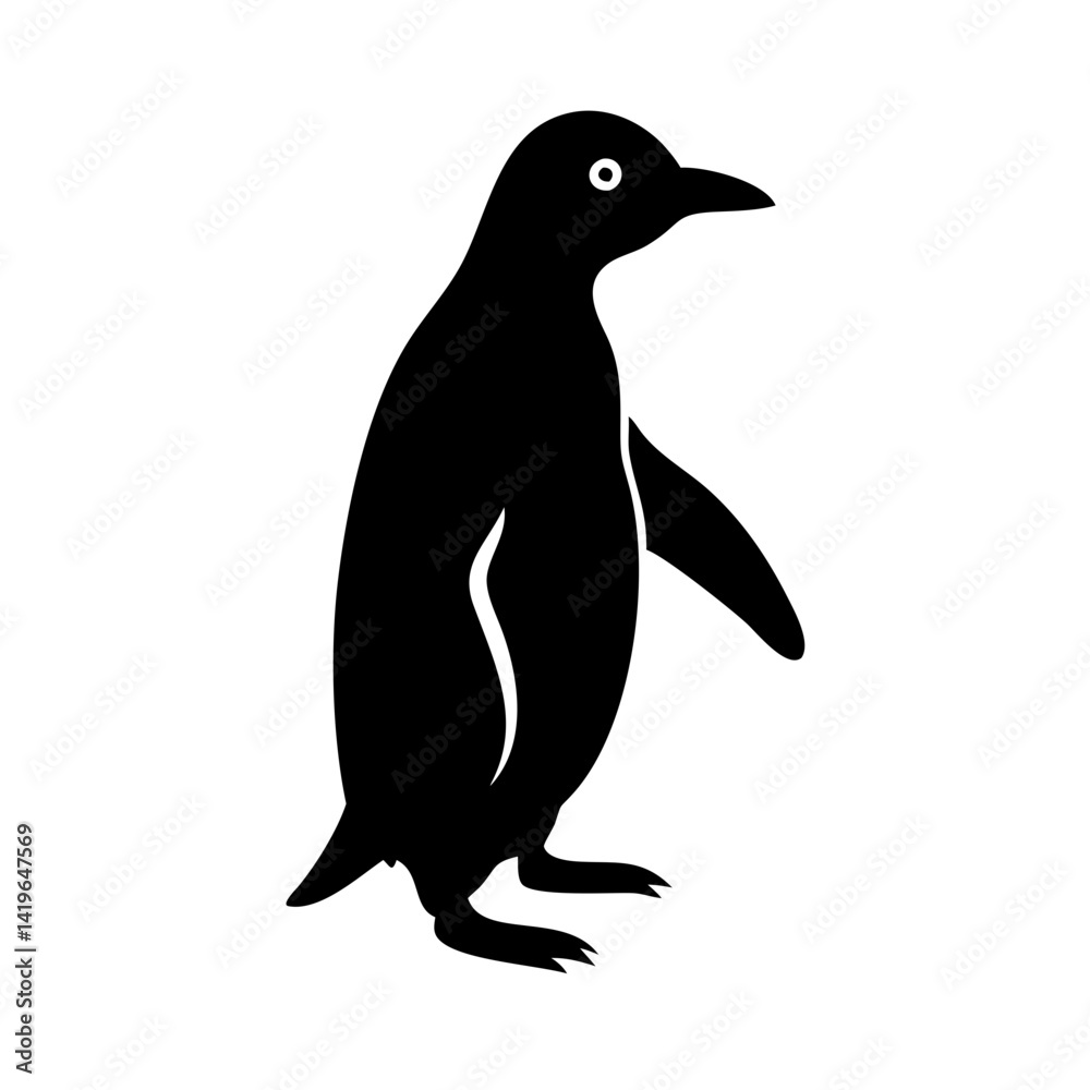 Obraz premium penguin icon, penguin silhouette vector illustration-simple silhouette illustration of penguin, perfect for penguin logos and icons