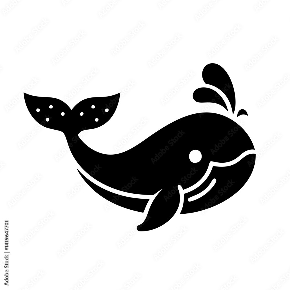 Obraz premium whale icon, whale silhouette vector illustration-simple silhouette illustration of whale, perfect for whale logos and icons