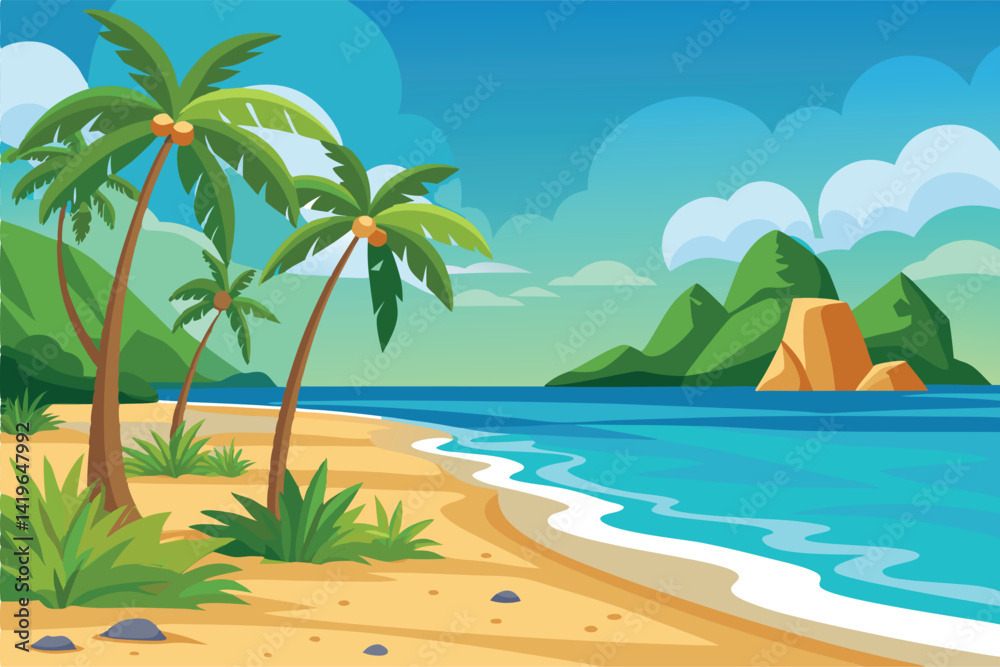 Fototapeta premium Seaside Vector Background