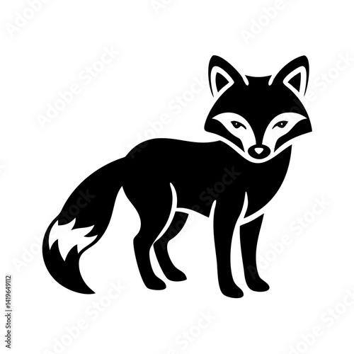 fox icon, fox silhouette vector illustration-simple silhouette illustration of fox, perfect for fox logos and icons