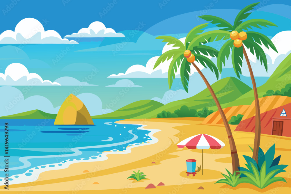 Fototapeta premium Seaside Vector Background