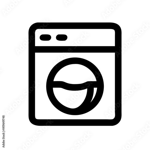 Washing machine laundry appliance cleaner household equipment domestic washer laundromat icon vector