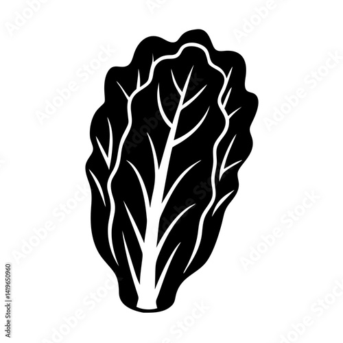 romaine lettuce icon, romaine lettuce silhouette vector illustration-simple silhouette illustration of romaine lettuce, perfect for romaine lettuce logos and icons