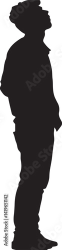 man see the sky vector silhouette
