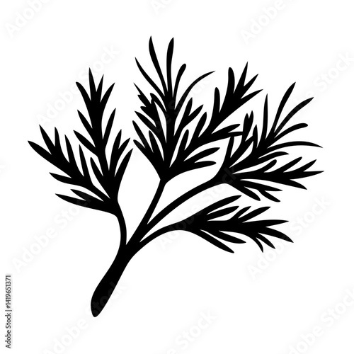 dill icon, dill silhouette vector illustration-simple silhouette illustration of dill, perfect for dill logos and icons
