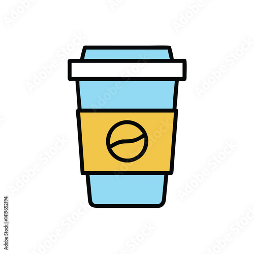 takeaway coffee cup on white background