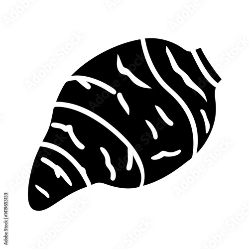 taro root icon, taro root silhouette vector illustration-simple silhouette illustration of taro root, perfect for taro root logos and icons