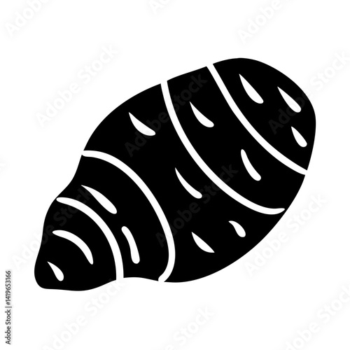 taro root icon, taro root silhouette vector illustration-simple silhouette illustration of taro root, perfect for taro root logos and icons