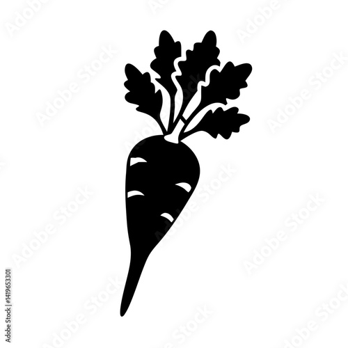 parsnip icon, parsnip silhouette vector illustration-simple silhouette illustration of parsnip, perfect for parsnip logos and icons