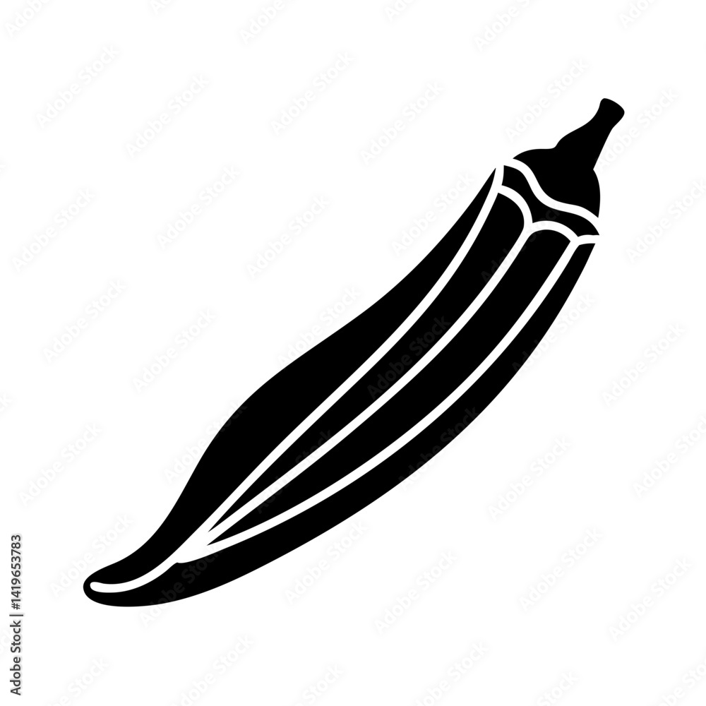 okra pod icon, okra pod silhouette vector illustration-simple silhouette illustration of okra pod, perfect for okra pod logos and icons okra pod icon, okra pod silhouette vector illustration-simple silhouette illustration of okra pod, perfect for okra pod logos and icons
