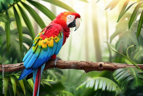 Vibrant Parrot in Rainforest