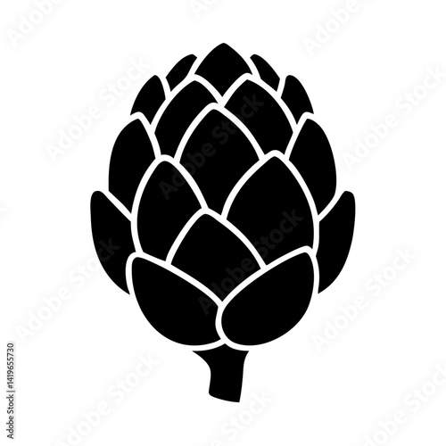 artichoke icon, artichoke silhouette vector illustration-simple silhouette illustration of artichoke, perfect for artichoke logos and icons