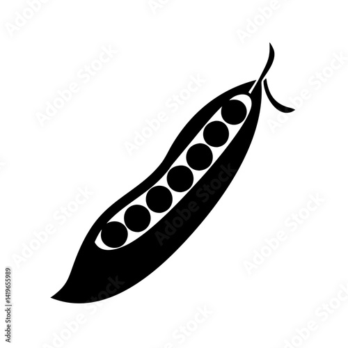 green peas in pod icon, green peas in pod silhouette vector illustration-simple silhouette illustration of green peas in pod, perfect for green peas in pod logos and icons