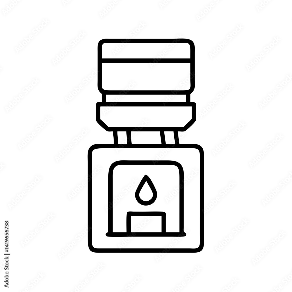Water cooler dispenser office hydration appliance purified drinking system line art icon vector Water cooler dispenser office hydration appliance purified drinking system line art icon vector