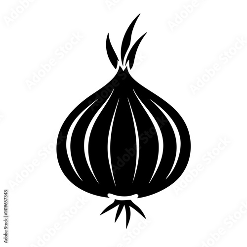 onion icon, onion silhouette vector illustration-simple silhouette illustration of onion, perfect for onion logos and icons