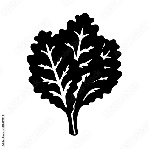kale icon, kale silhouette vector illustration-simple silhouette illustration of kale, perfect for kale logos and icons