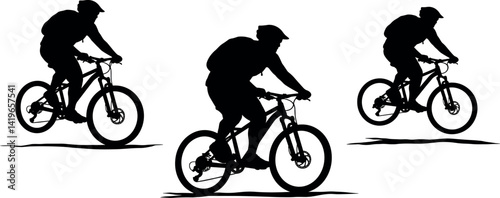 Silhouette Mountain biker