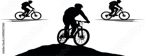 Silhouette Mountain biker