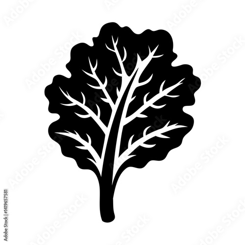 kale icon, kale silhouette vector illustration-simple silhouette illustration of kale, perfect for kale logos and icons