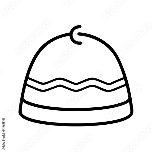Illustration of kufi hat muslim prayer cap for men traditional islamic headwear outline drawing