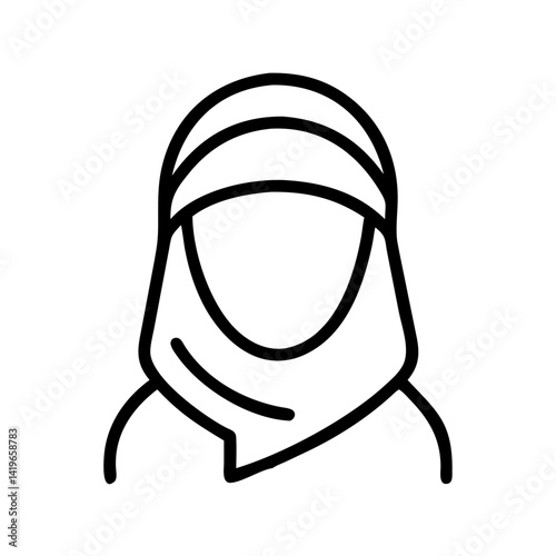 Vector graphic of muslim woman wearing hijab for islamic fashion and cultural representation design