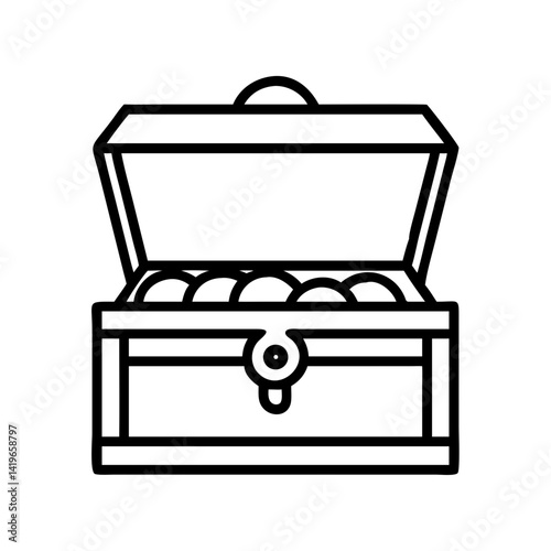 Illustration of treasure chest with gold coins treasure chest pirate treasure chest gold coins vector art