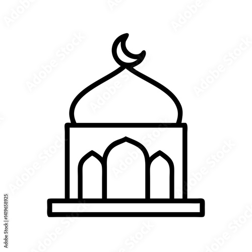 Wallpaper Mural Mosque vector icon islamic building silhouette ramadan kareem eid mubarak muslim symbol graphic Torontodigital.ca