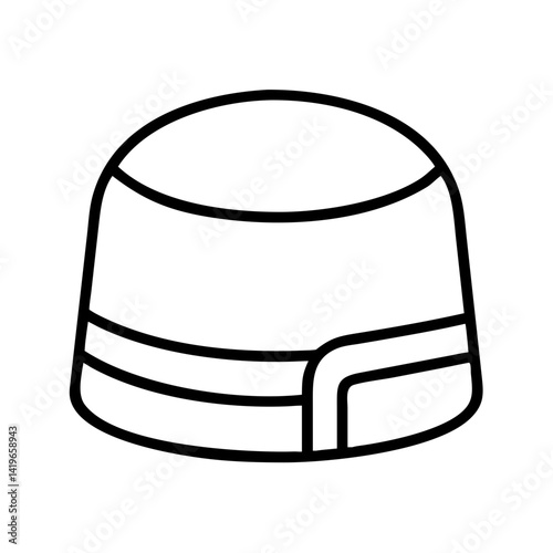 Download kufi cap vector icon islamic muslim prayer hat editable stroke design graphic illustration