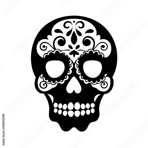 Sugar skull day of the dead dia de los muertos mexico skull halloween calavera floral design art