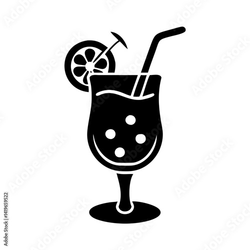 gin fizz icon, gin fizz silhouette vector illustration-simple silhouette illustration of gin fizz, perfect for gin fizz logos and icons