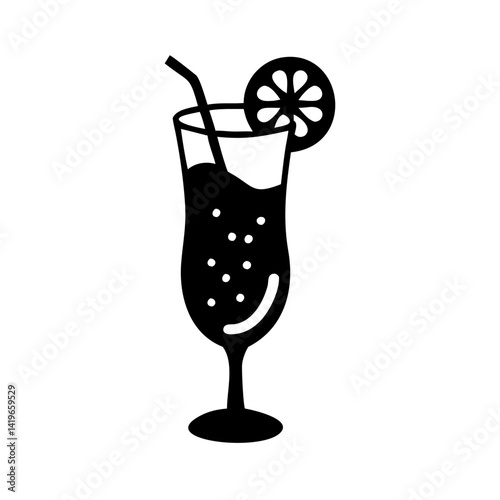 gin fizz icon, gin fizz silhouette vector illustration-simple silhouette illustration of gin fizz, perfect for gin fizz logos and icons