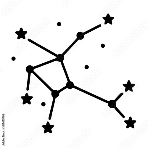 Explore constellation star map astrology astronomy celestial navigation zodiac sign science space outline