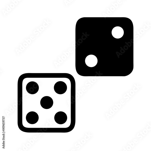 Dice game casino gambling luck risk chance number play leisure craps bet roll five two dots