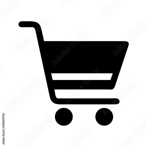 Shopping cart vector icon ecommerce symbol retail store market basket trolley purchase buy online shop