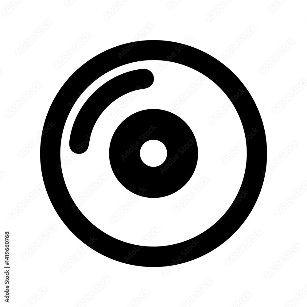 Explore the world of music with this compact disc icon featuring audio and data storage technology design Explore the world of music with this compact disc icon featuring audio and data storage technology design