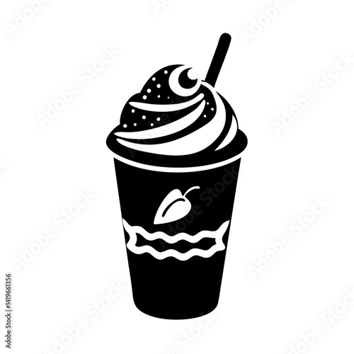 frappuccino icon, frappuccino silhouette vector illustration-simple silhouette illustration of frappuccino, perfect for frappuccino logos and icons