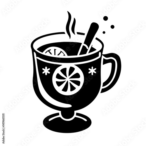 mulled wine icon, mulled wine silhouette vector illustration-simple silhouette illustration of mulled wine, perfect for mulled wine logos and icons