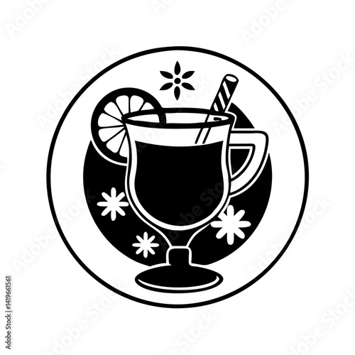 mulled wine icon, mulled wine silhouette vector illustration-simple silhouette illustration of mulled wine, perfect for mulled wine logos and icons